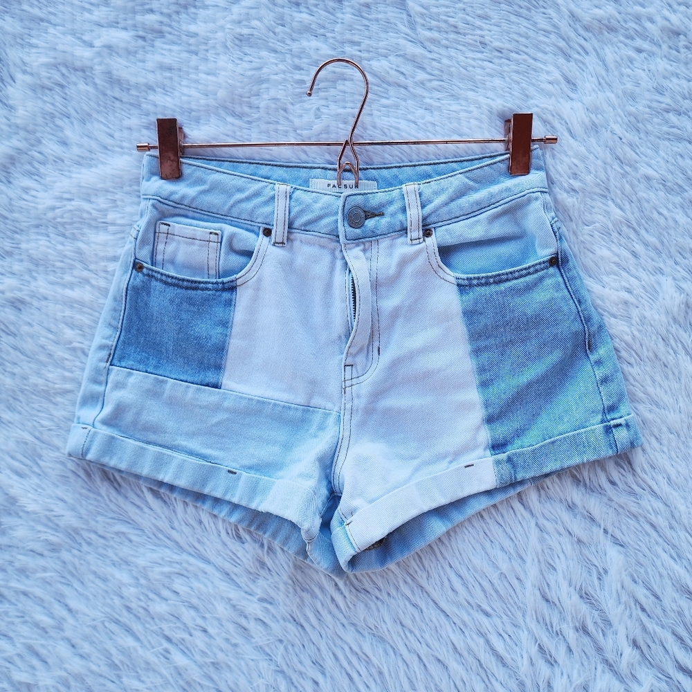 Pacsun Patchwork Denim Mom Shorts‎